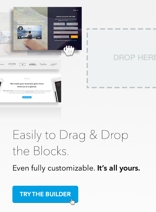 urip drag and drop - Urip - Professional Landing Page With HTML Builder